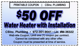 Coupon - $50 Off Water Heater with Installation